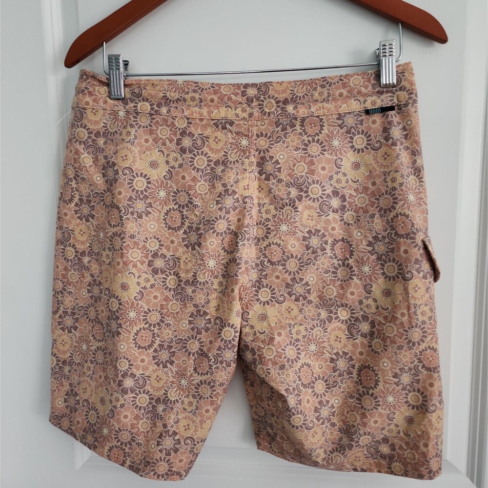 Vissla Eco Farout Boardshorts Size 30 Terracotta Floral 8" Swim Quick Dry Pocket